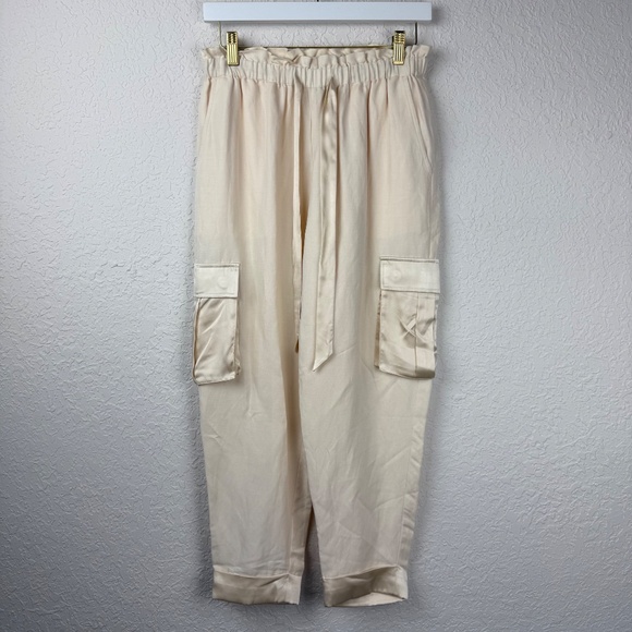 Cami Nyc Womens Harley Linen Silk Ceramic Cargo Pants - Picture 3 of 16